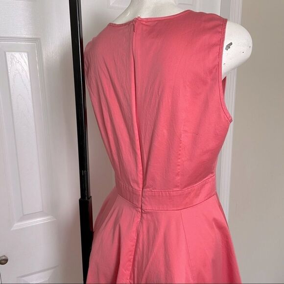 Maison Jules Vintage Inspired Fit & Flare Sleeveless Bow Berry Pink Dress Sz 10 - Picture 6 of 8